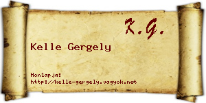 Kelle Gergely névjegykártya